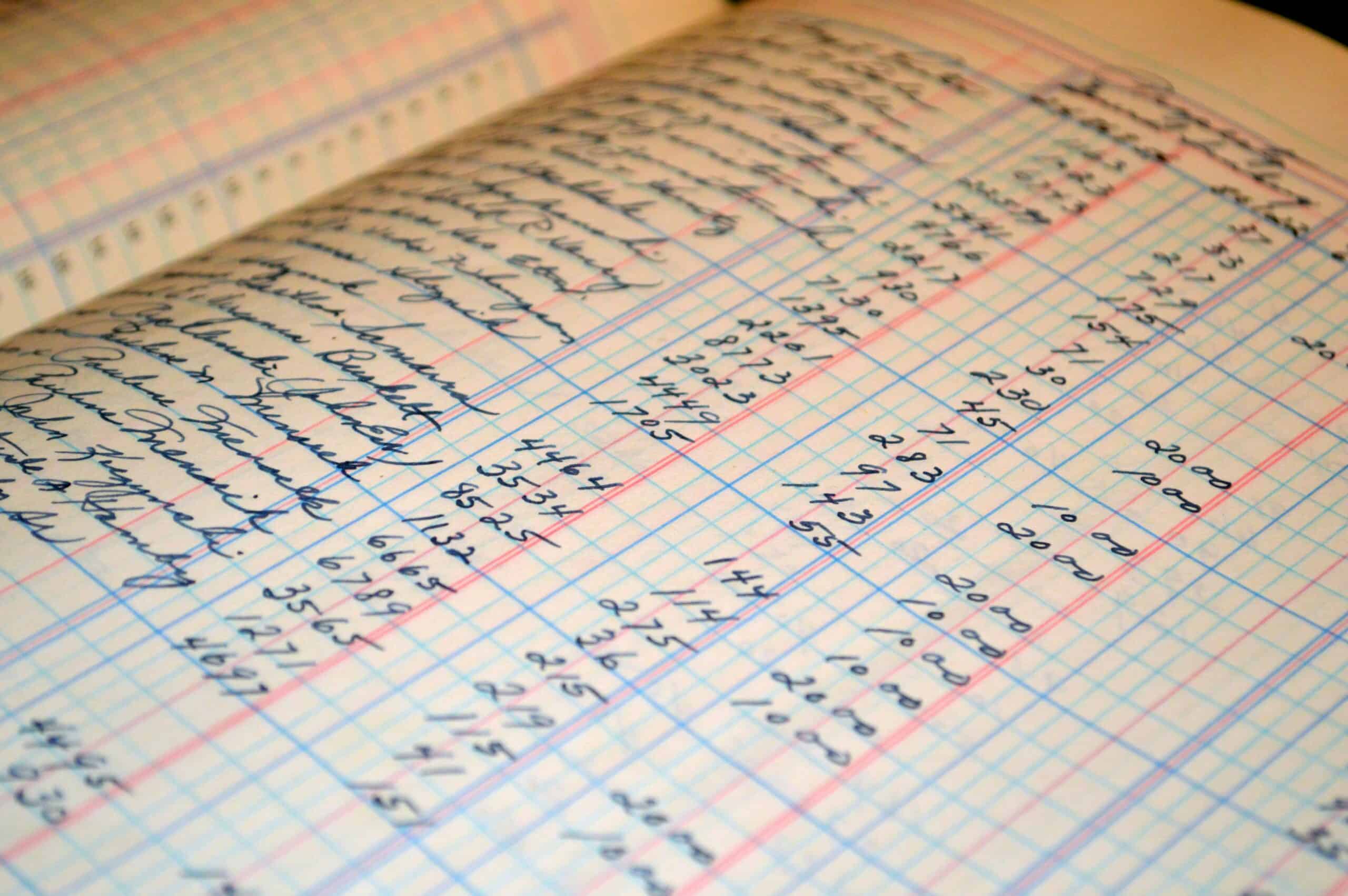 Full-service bookkeeping ledger
