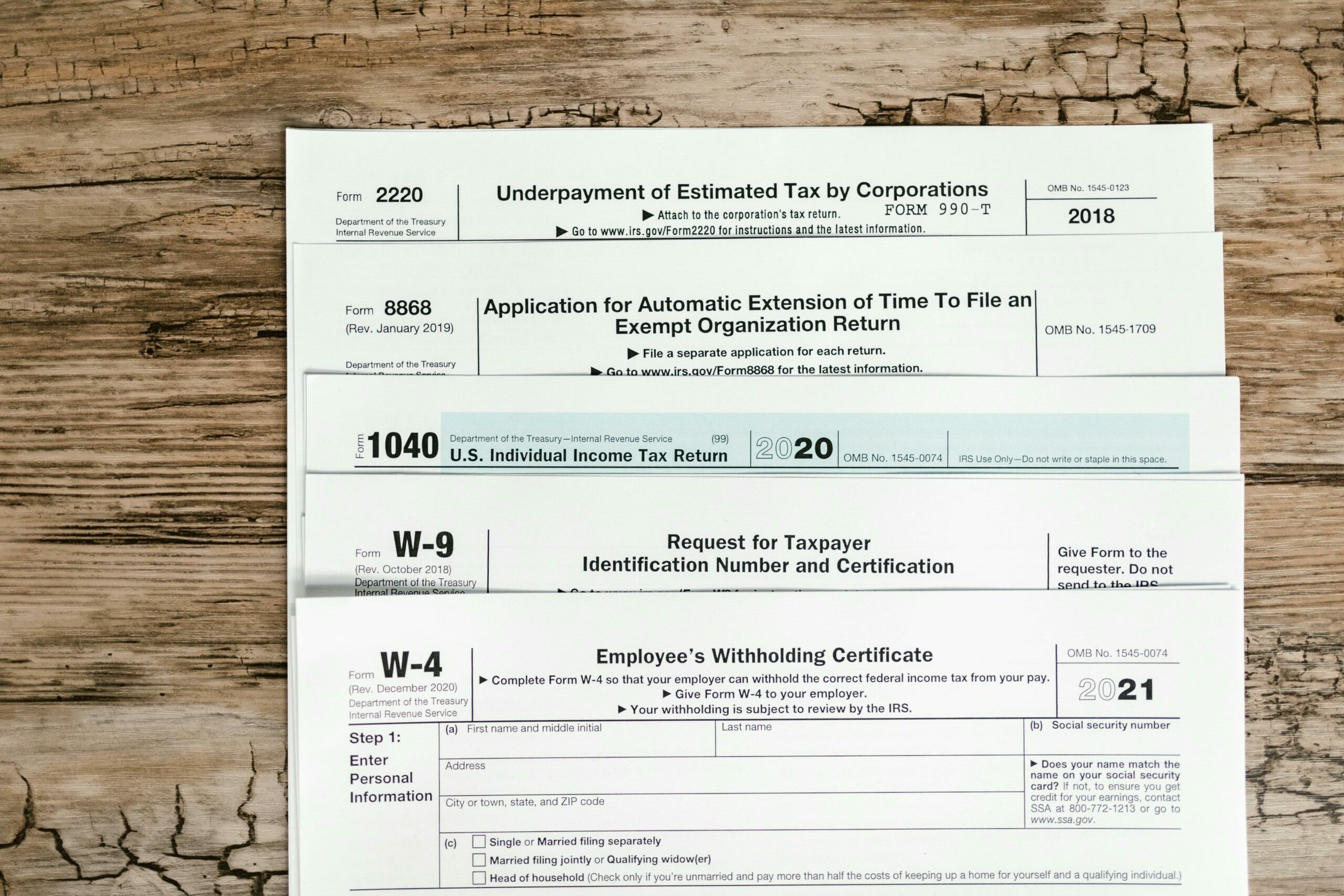 Payroll tax forms.